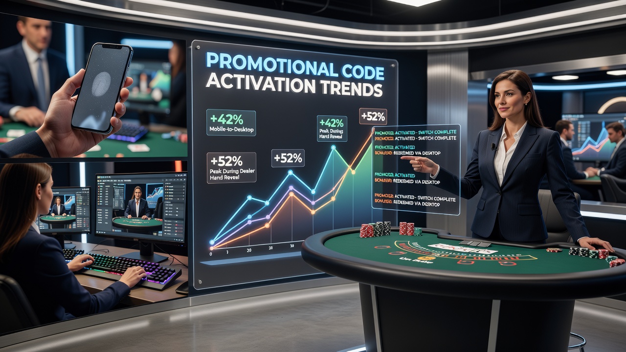 Statistische Übersicht zu Code-Aktivierungen nach Gerätewechsel in Live-Dealer-Sessions