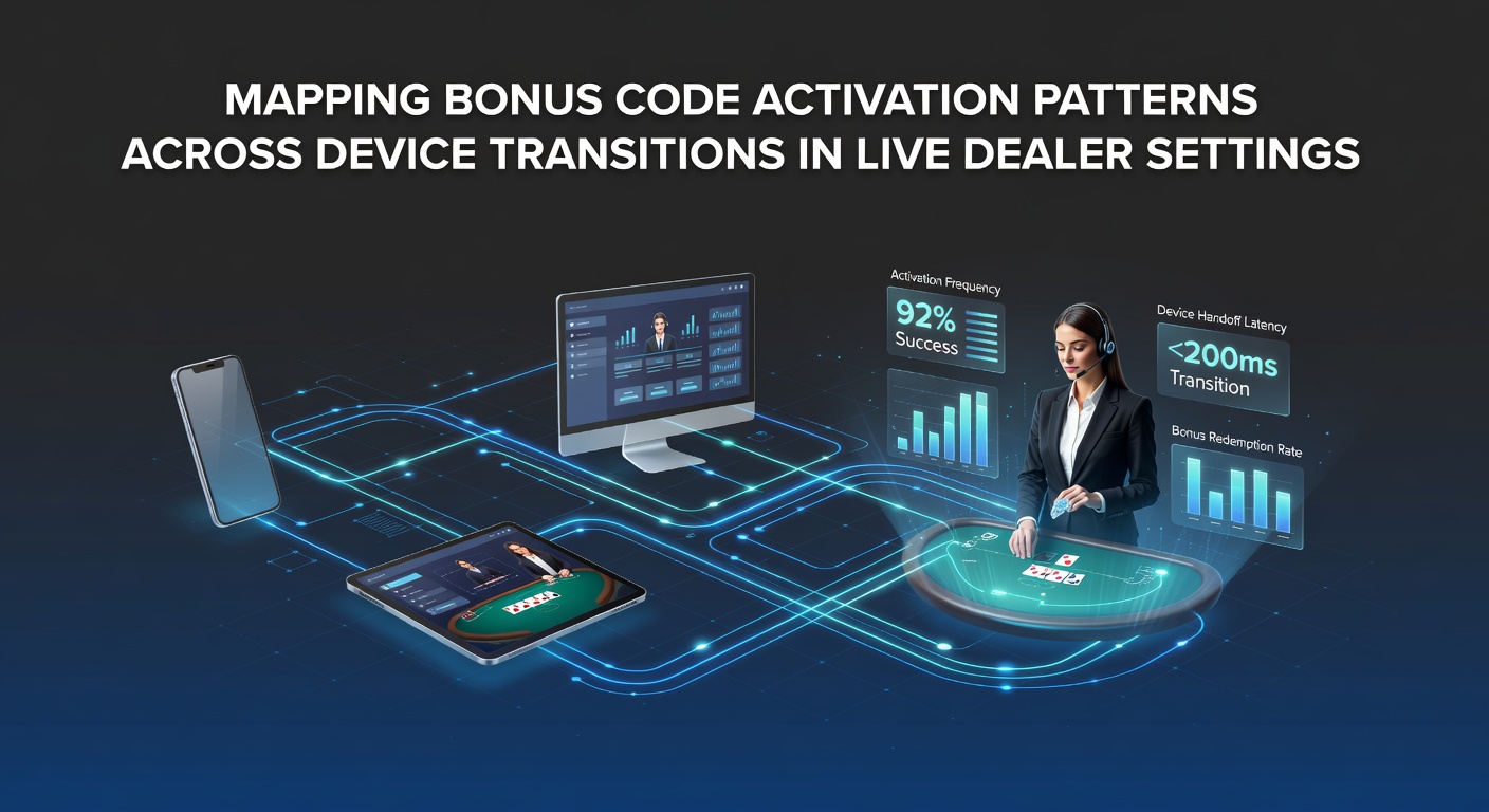 Darstellung von Geräteübergängen und Bonuscode-Aktivierungen in Live-Dealer-Casinos