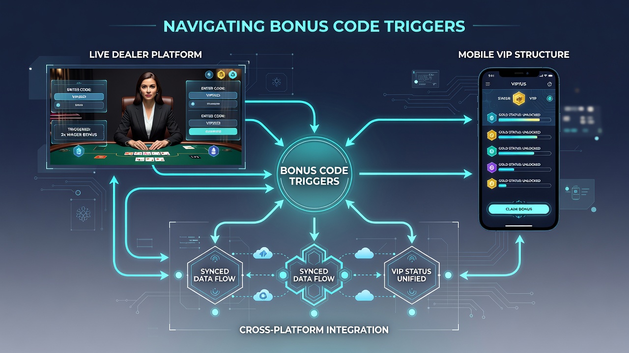 Mobile App-Oberfläche mit VIP-Status und Bonuscode-Trigger